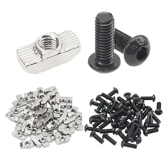 98Pcs 4040 Series T Nuts M6x16 Screws T Slot Nut Hammer Head Nuts for 40 Series European Standard Aluminum Profile