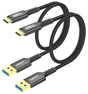 SUNGUY 10Gbps Android Auto USB C Cable, [2-Pack,1.5FT] 3A USB 3.1 Gen 2 Fast Charge & Data Transfer USB C CarPlay Cable, Compatible with iPhone 17/16/15 Pro Max, Galaxy S23 S22 Ultra Note 20, SSD