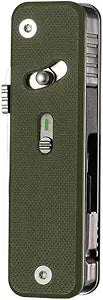 ROXON S503G 9 in 1 Mini Multi Tool EDC Pocket Knife Multitool with G10 Handle,Scissors,Screwdriver,Threader,Awl, Flat Screwdriver,Ruler,Tweezers for Outdoors Fishing Camping,Gifts for Men (Green)