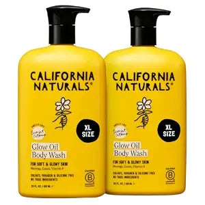 California Naturals Glow Body Wash Sunset Citrus 2-Pack, Hydrating Body Wash for Soft Glowing Skin, Gentle Skin Care for Women & Men, Natural, Vegan, Cruelty, Paraben & Sulfate Free, 20 oz