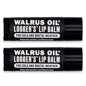 WALRUS OIL - Logger's Lip Balm, 2-Pack, Vegan, 100% Natural Ingredients - Peppermint & Clove Scent