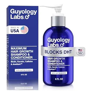 DHT Blocker Shampoo & Conditioner for Men & Women | Hair Growth Shampoo for Hair Loss & Thinning Hair | 2% AnaGain™, Biotin & Caffeine | Minoxidil Compatible by Guyology Labs