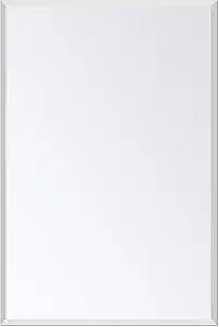Frameless Bathroom Mirror for Wall, Rectangle Beveled Edge Mirror for Over Sink, Tempered Glass, Shatterproof, Hangs Horizontally or Vertically for Living Room, Entryway, Restroom, 24" x 16"