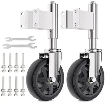 Spring Loaded Gate Casters 6 Heavy Duty Gate Caster Wheels with Hardware 600 Lbs Load Capacity, Pack of 2
