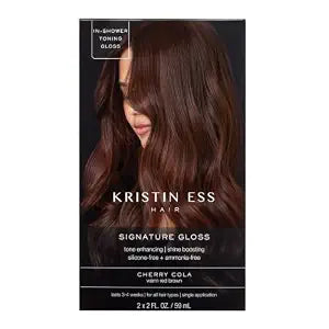 Kristin Ess Hair Gloss in Cherry Cola Warm Red Brown - 4 Wk Semi Permanent Hair Dye Glaze - Color Depositing Conditioner & Brassy Toner for Vibrant Color, Shine + Gloss, Vegan, Silicone & Ammonia Free