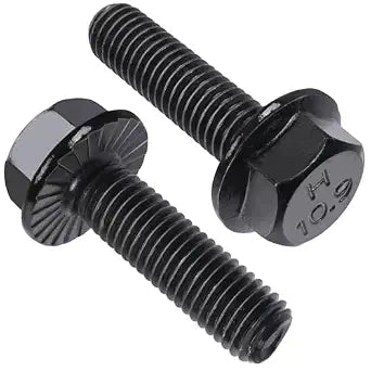 VGBUY M10-1.5 x 35mm Flanged Hex Head Bolts,Class 10.9 Black Zinc Plated,Fully Threaded,Black External Flange Hex Drive Screws,Pump,Fix Car,DIY Project(13Pcs)
