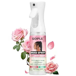 10 fl oz Braid Spray Rose Mint for Dreads, Dreadlocks, Locks Spray Rose Water for Itchy Scalp, Shine & Lightweight for Dull Hair Twists, Cornrows, Box Braids Moisturizer, Rose Water for All Hair Types