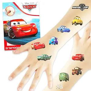 25pcs Disney Cars Temporary Tattoos for Kids Teens