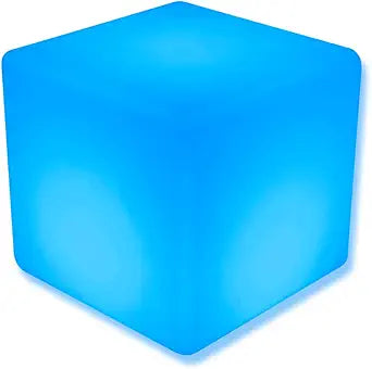 Hullaballoo 20-Inch LED Light Cube Decorative Glow Furniture Waterproof Rechargeable Adjustable RGB Color Changing with Remote for Party Lamp Night Romantic Indoor Outdoor Lighting