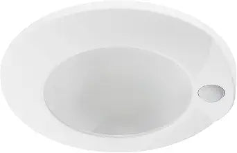 Halo HLCE 6-Inch Indoor/Outdoor LED Motion Sensor Ceiling Light with CCT Select, Dimming, CA Compliant - Matte White