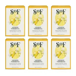 SoF Lemon Verbena Moisturizing Bar Soap, Coconut Oil & Shea Butter, 6pk