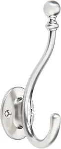 TUNNY Towel Hooks - 5 Pack Matte Nickel Brushed Coat Hook for Bathroom, Bedroom, Kitchen - Decorative Wall Hooks for Robe, Clothes, Cabinet, Closet - Bathroom Hardware