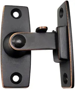 QCAA 2.5" Heavy Forged Solid Brass Door Latch, 90 Degree Right Angle Door Latch Buckle for Doors & Windows, Aged Classic Bronze, 1 Pack, Made in Taiwan