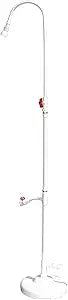 SWIMLINE HYDROTOOLS Tube Style 7 Foot Poolside Shower, Adjustable Head & Foot Tap Spigot With Valve Controls, Standard Garden Hose, Environmentally Friendly, Outdoor Backyard Poolside Beach Spa