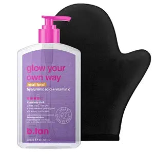 b.tan Ultra Dark Clear Self Tanning Gel Kit - Glow Your Own Way, Tan Mitt