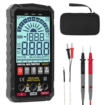 Smart Multimeter, 6000 Counts TRMS, Auto-Ranging, AC/DC Voltage and Current