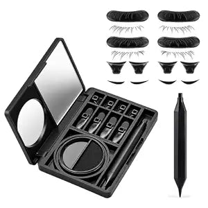 3-in-1 Winged Eyeliner Stamp Kit with Lower Lash Stamps, Black