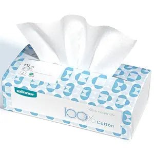 Winner Disposable Face Towels, 100% Cotton, 100 Count (Pack of 1)