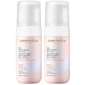 Evereden Kids Face Wash, Dermatologist-Tested, EWG Verified, Peach, 2-Pack