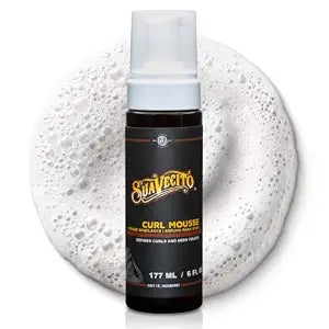 Suavecito Curl Mousse for Curls and Waves, Frizz Control and Natural Shine, Sulfate-Free, Paraben-Free, Gluten-Free, Water-Based, Alcohol-Free Formula For Men 6 fl oz