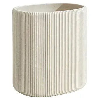 Small Bathroom Trash Can Cabinet,1.6 Gallon,Beige Vertical Stripe