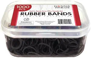 DONNA Black Rubber Bands for Hair, 1000 Pcs Small Mini Ties for Braids
