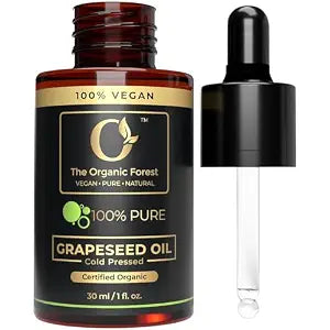 USDA Organic Grapeseed Oil - 100% Pure, Cold-Pressed, Non-GMO - Ideal Massage Oil, Face Oil, Hair Care, Skin Moisturizer - Best Grape Seed Oil for Skin & Hair - 1 Fl oz