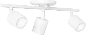 Amazon Basics 3-Light Track Lighting Kit, Dimmable, GU10 MR16 LED Bulbs Included, 500 Lumens, Soft White, Adjustable Heads, 19.9L x 5.1W x 6.65H in, White