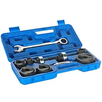 Manual Ratchet Knockout Hole Punch Driver Kits with 6 Dies 1/2, 3/4, 1, 1-1/4, 1-1/2, 2 Mental Punch Tools KO Tool Set Electrical Conduit Hole Cutter Kit