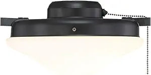 Savoy House M2027MBK Meridian Satin White Glass Light Kit Ceiling Fan Accessory, 2-Light 18 Total Watts, 11" H x 11" W, Matte Black
