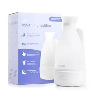 Ubbi Ultrasonic Humidifier, Easy Top-Fill Design, Adjustable Mist Control, Soft Night Light Glow and Quiet Operation for Nursery and Bedroom