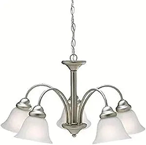 Kichler Wynberg 13.75" 5 Light Chandelier with Satin Etched Glass in Brushed Nickel