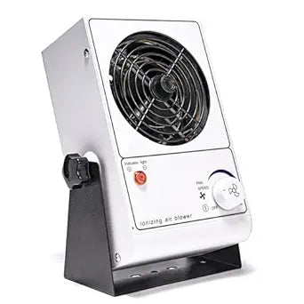 Ionizing Air Blower Fan Ion Anti-Static Elimination Discharge ESD Blower Fan 110V Ionizer Desktop Fan Eliminator
