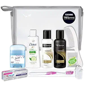 Convenience Kits International 10 PC Deluxe Kit, Featuring: Tresemme Hair and Dove Body Travel-Size Products, Silver