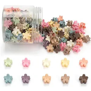 Mini Flower Hair Clips, Baby Hair Clips Mini Claw Clips Cute Jaw Clips Hair Pins Hair Barrettes Toddler Hair Accessories for Women Girls Kids Teens 100Pcs