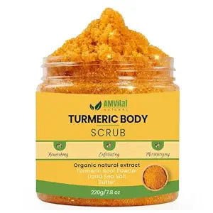 AMVital Turmeric Body Scrub, Face & Body Exfoliating Scrub, 7.8 oz