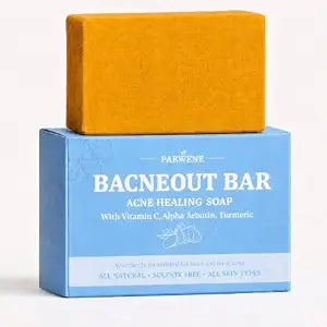 BacneOut Bar, Acne Healing Soap with Turmeric Vitamin C & Alphaarbutin, Natural Exfoliating Cleanser for Back, Face, Chest, Shoulders (1)