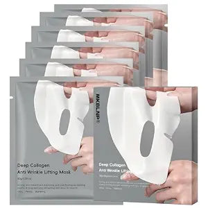 Collagen Face Mask Hydrating Overnight Collagen Face Mask (6 pcs/1 Box) Deep Collagen Anti Wrinkle Lifting Mask - Pure Collagen Films for Improve Elasticity Firming And Moisturizing