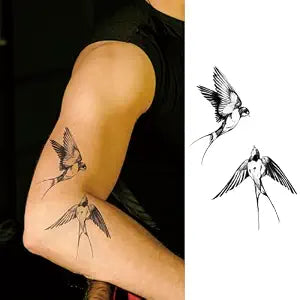 Bird Temporary Tattoos Swallow Fake Tattoo for Menï¿½ï¿½ï¿½s Arm 
