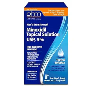 OHM Minoxidil Men's 5% Solution 2oz Tincture Bottle, Pack of 1