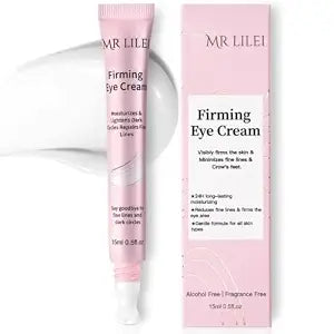Eye Cream for Dark Circles and Puffiness, Peptide Firming Anti Aging Under Eye Cream for Wrinkles & Fine Lines, Hyaluronic Acid 24H Hydrating, Fragrance-Free for Sensitive Skin, 0.5 oz
