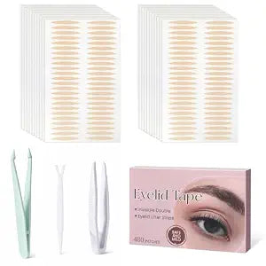 480Pcs Eyelid Tape Invisible Breathable Eyelid Lifter Strips for Hooded Eyes Ultra-Thin Long-Lasting Waterproof Double Eyelid Tape Suitable for Uneven or Monolids, Instant Eye Lift