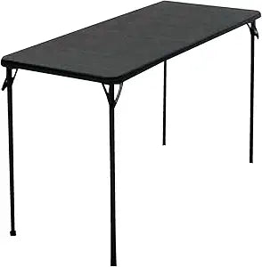 Cosco Table 20" L X 48" W X 28" H Black Steel Frame, Vinyl