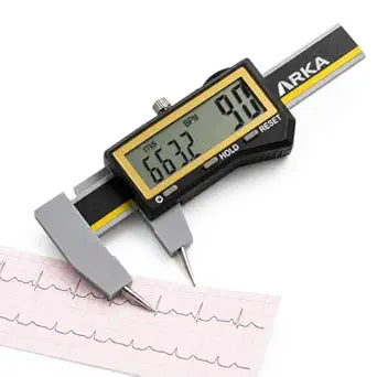 ARKA Digital EKG Calipers  Instant Heart Rate & Interval Measurement, One-Hand Operation, Large LCD Display, Electrocardiographs Measuring Tool for Doctors, Nurses, Medical Student