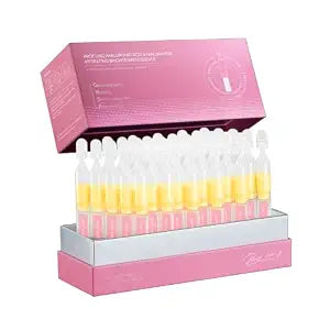 Vitamin C & Full Molecular Hyaluronic Acid Essence for Post Microneedling Skin, Niacinamide for Dry & Sensitive Skin, Soothing Redness Relief, Reduce Dry Lines, Anti-Aging Firming Care, 30PCS
