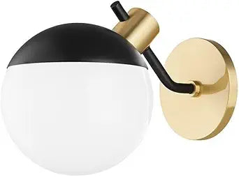 Mitzi H573101-AGB/SBK Miranda - 1 Light Wall Sconce 8 inches Tall and 6.75 inches Wide - Aged Brass/Soft Black
