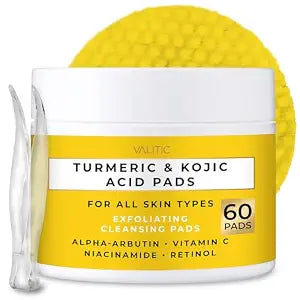 VALITIC Turmeric and Kojic Acid Cleansing Pads for Dark Spots 60 Units