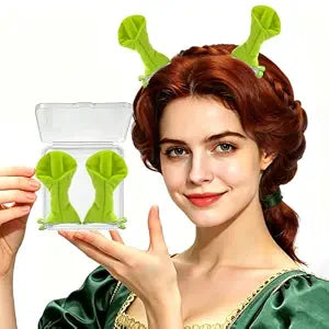 2Pcs Green Ogre Ears Hair Clips,Monster Ear Clip Costume Accessories for Adult Crazy Hat Day,Halloween Cosplay,Themed Party