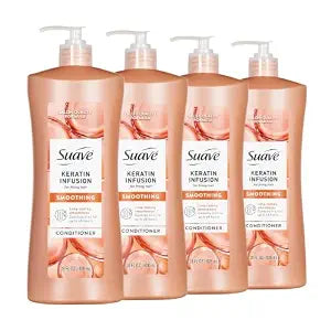 suave+ Keratin Infusion Smoothing Conditioner, Anti-Frizz, 28 fl oz, 4-Pack