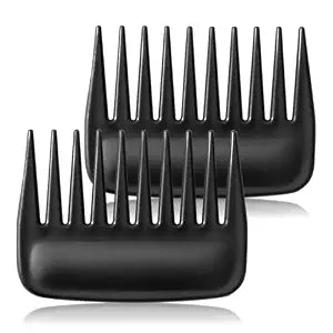 SIMPOR 2 Pack Wide Tooth Comb for Curls and Wigs, Travel Portable Detangler
